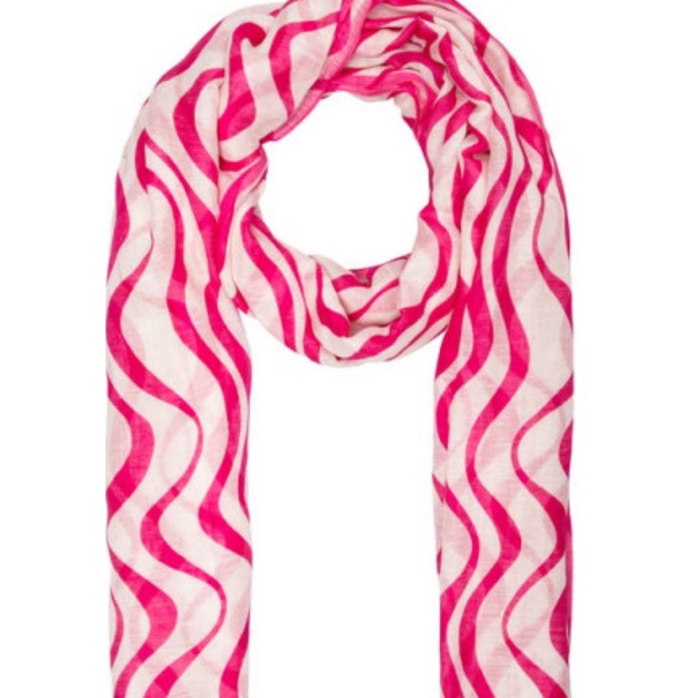 Kate Spade New York Cabana Wave Striped Fringe Large Scarf